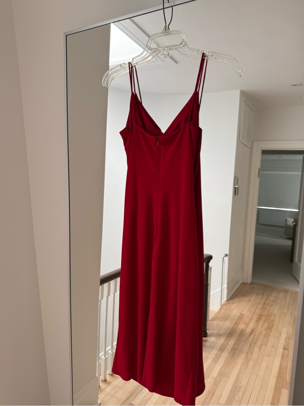 Laundry By Shelli Segal Red Draped Cowl Neck Midi Dress - Picture 3 of 7